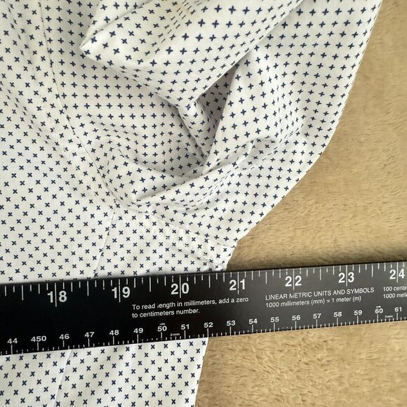 Topman Shirt Mens L White Stretch Slim Long Sleeve Button Down Business Casual - Picture 7 of 14